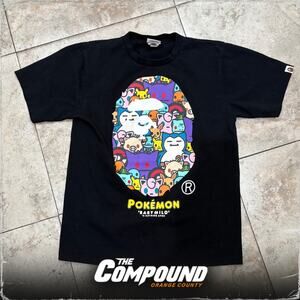 BAPE - SS21 Baby Milo x Pokemon Ape Head #11 Tee - Medium - Black - Used